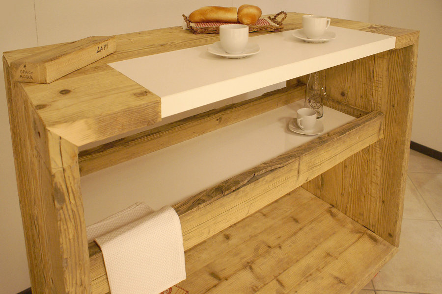 Bancone da cucina in legno di recupero (XN-BAN001) - Mobili su misura a  Firenze - Lapi Arredamenti